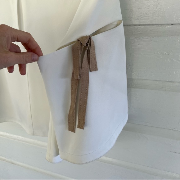 cinq a sept Fallon Boxy Tie-Sleeve Top Ivory - Picture 13 of 16